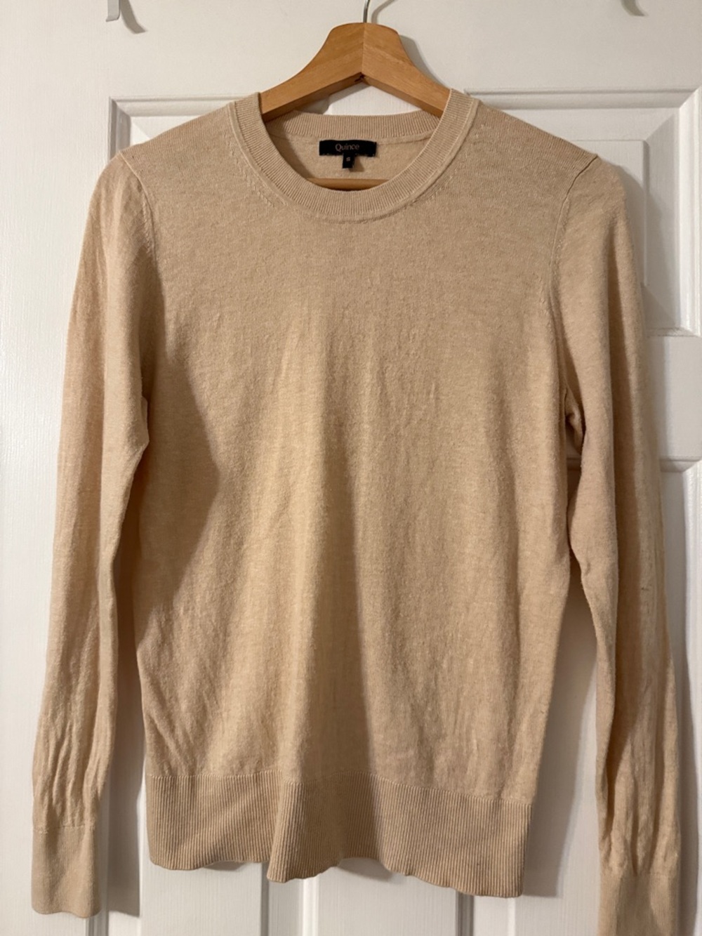 Quince Men's Crewneck Sweater in Light Beige